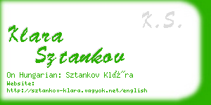 klara sztankov business card